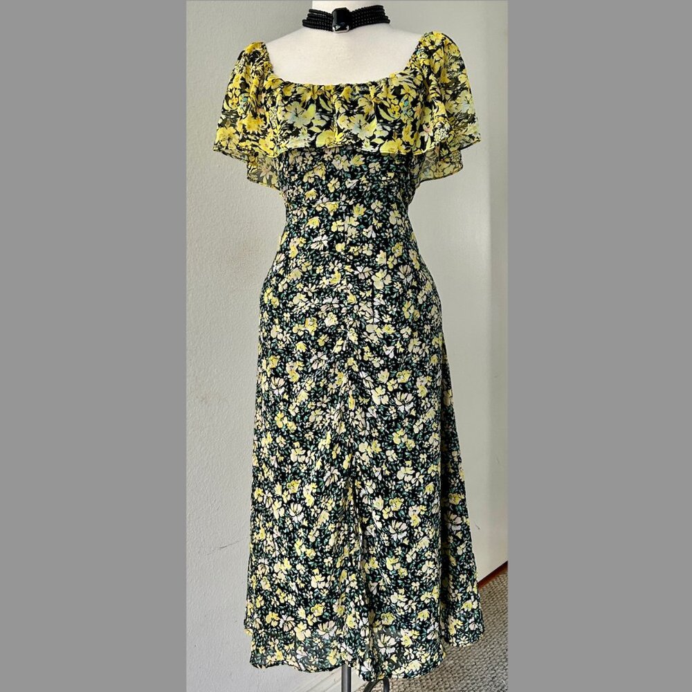 Zara flower print midi dress size M